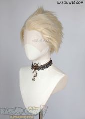 Lace Front>> Light Creamy Blonde all back spiky synthetic cosplay wig LFS-1/SP17 Hazbin Hotel Lucifer Morningstar