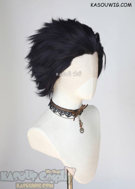 Lace Front>> Deep Purple all back spiky synthetic cosplay wig LFS-1/SP31
