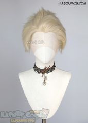 Lace Front>> Light Creamy Blonde all back spiky synthetic cosplay wig LFS-1/SP17 Hazbin Hotel Lucifer Morningstar