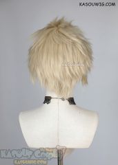 Lace Front>> Light Creamy Blonde all back spiky synthetic cosplay wig LFS-1/SP17 Hazbin Hotel Lucifer Morningstar