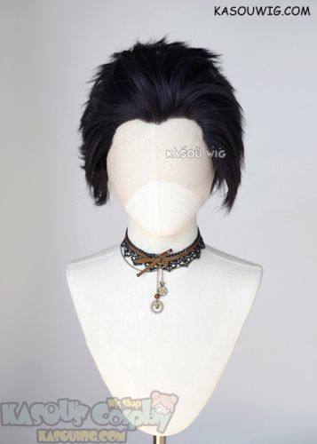 Lace Front>> Deep Purple all back spiky synthetic cosplay wig LFS-1/SP31