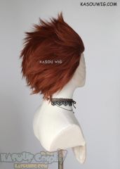 Lace Front>> Auburn Red all back spiky synthetic cosplay wig LFS-1/KA044