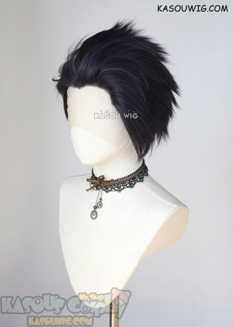 Lace Front>> Deep Purple all back spiky synthetic cosplay wig LFS-1/SP31