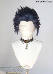Lace Front>> Deep Blue all back spiky synthetic cosplay wig LFS-1/SP03
