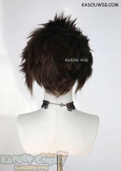 Lace Front>> Arcane Viktor Bistre Brown all back spiky synthetic cosplay wig LFS-1/KA028