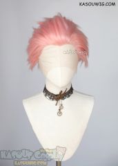 Lace Front>> Light Pink all back spiky synthetic cosplay wig LFS-1/KA033