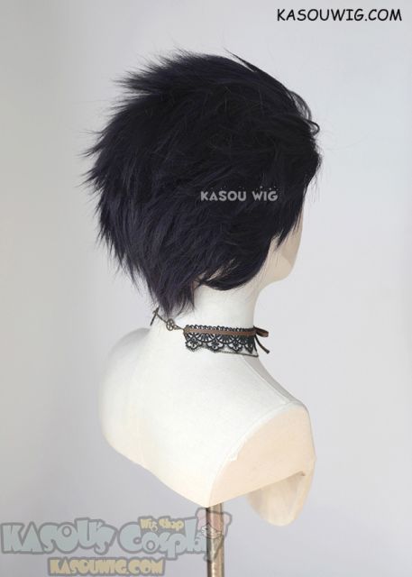 Lace Front>> Deep Purple all back spiky synthetic cosplay wig LFS-1/SP31