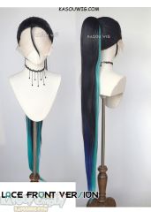 Lace Front >> League of Legends Kaisa The Baddest More version blue teal 120cm long ponytail wig