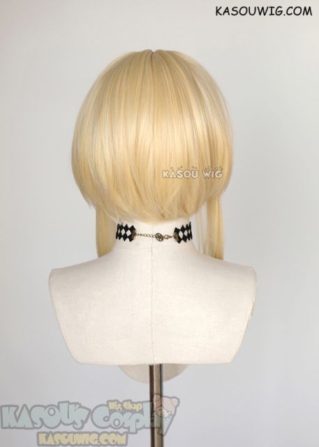 Genshin Impact Lumine 42cm medium length blonde bob cosplay wig