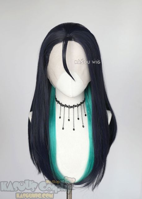 Lace Front >> League of Legends Kaisa blue green straight cosplay wig