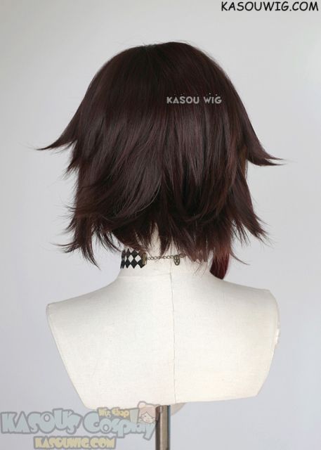 RWBY Red Ruby Rose volume 7 short brown red ombre cosplay wig