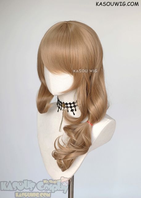 Genshin Impact Lisa 65cm long light brown curly cosplay wig