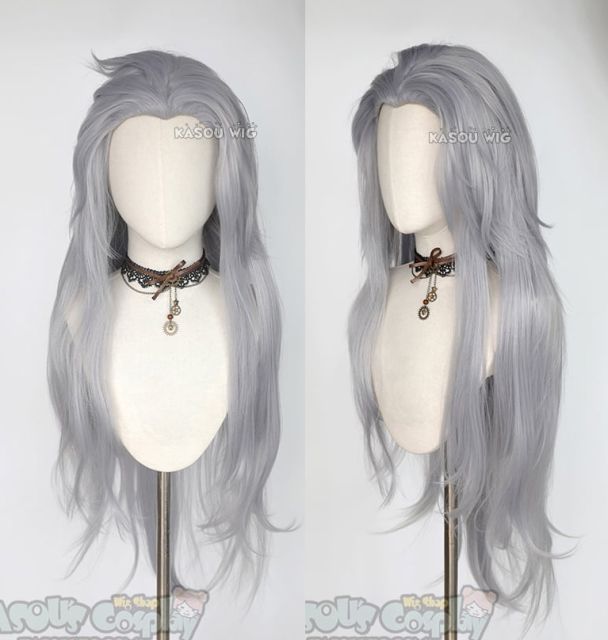 Final Fantasy IX Dissidia FF9 Kuja 100cm long layered slick-back cosplay wig