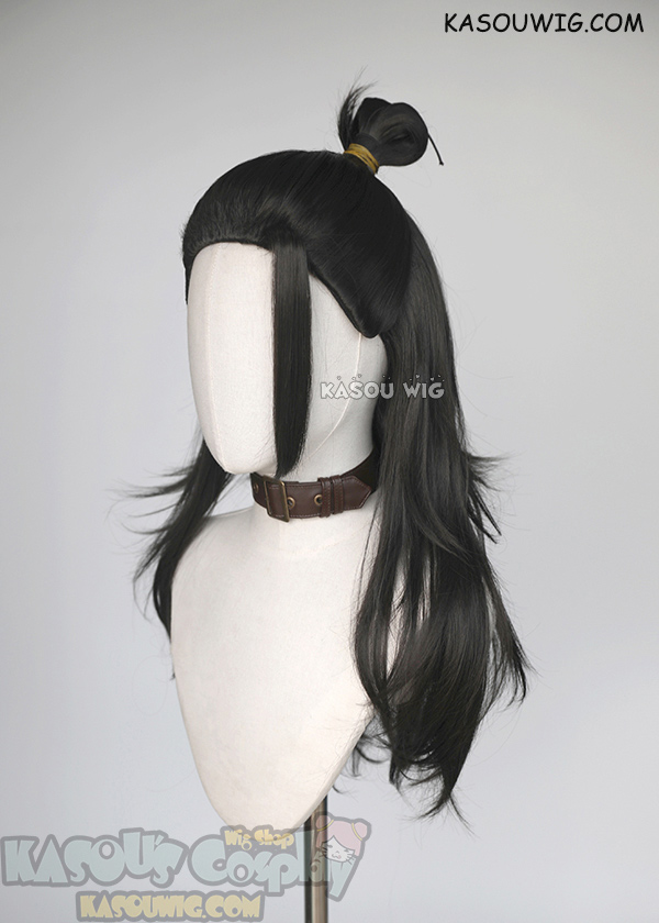 Jujutsu Kaisen Suguru Geto long layered black cosplay wig with bun ...