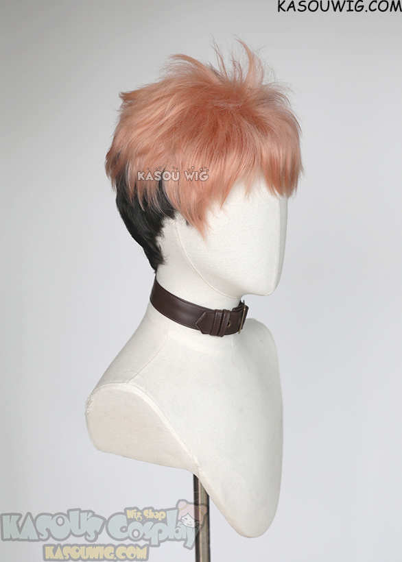 Jujutsu Kaisen Yuji Itadori pink brown split undercut cosplay wig