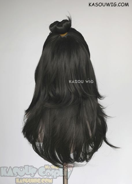Jujutsu Kaisen Suguru Geto long layered black cosplay wig with bun