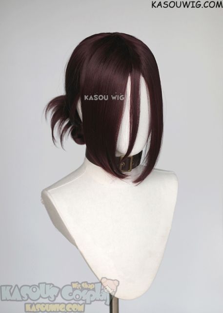 Chainsaw Man Reze purplish brown wig with pre-tied bun