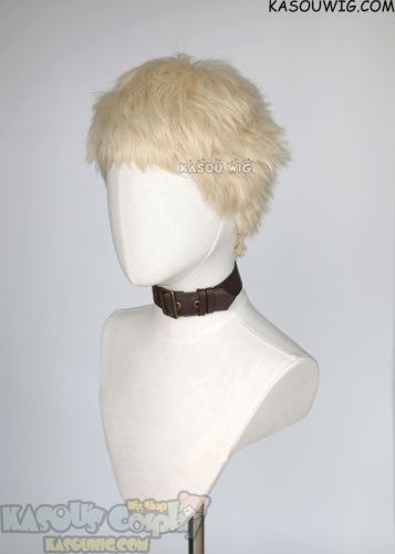 Haikyuu Kei Tsukishima  / EVA Ritsuko Akagi short cream blonde short layered cosplay wig