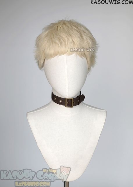 Haikyuu Kei Tsukishima  / EVA Ritsuko Akagi short cream blonde short layered cosplay wig