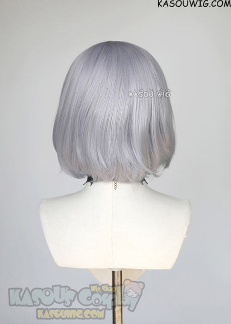 Genshin Impact Noelle silver lavender bob wig with clip-on braid