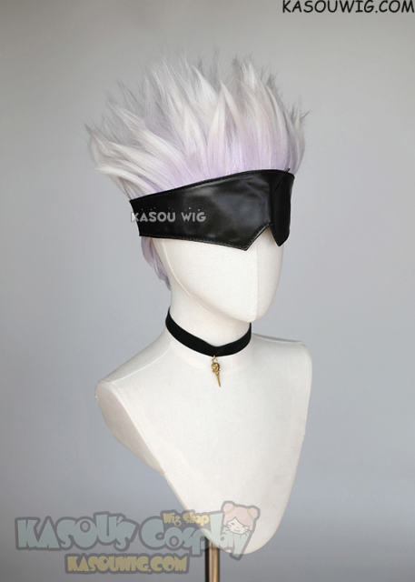 Jujutsu Kaisen Gojo Satoru spiky short light violet silver ombre cosplay wig