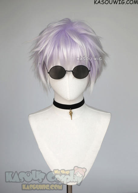 Jujutsu Kaisen Gojo Satoru short light violet silver ombre cosplay wig