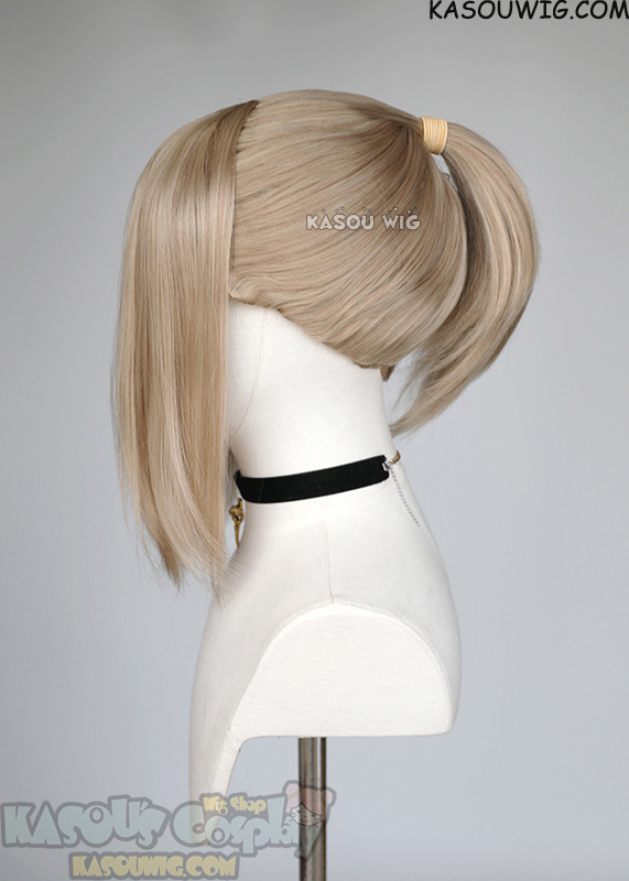 S 3 KA015 ash blonde ponytail base wig with long bangs