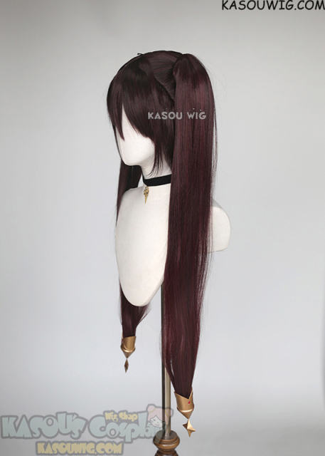 Genshin Impact Mona reddish brown ombre twintail cosplay wig