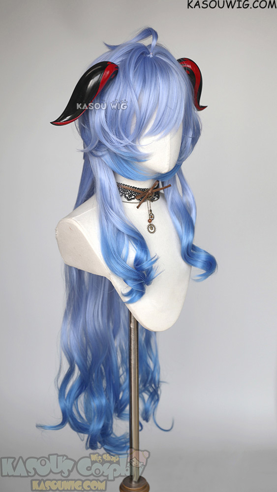 Genshin Impact Ganyu 100cm long wavy dyed blue ombre wig