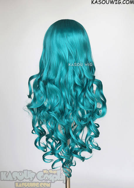 L-1 / KA063 pine green 75cm long curly wig