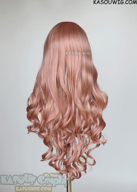 L-1 / KA037 dusty pink 75cm long curly wig