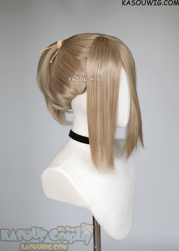 S 3 KA015 ash blonde ponytail base wig with long bangs