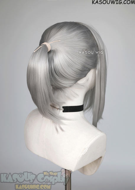 S-3 / KA003 light gray ponytail base wig with long bangs