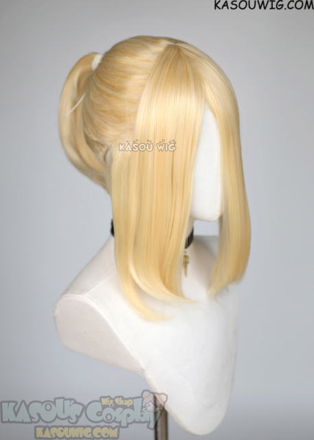 S-3 / KA008 yellow blonde ponytail base wig with long bangs.