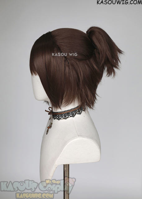 Attack on Titan S4 Hange Zoe brown half-up ponytail wig