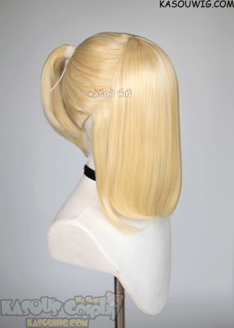 S-3 / KA008 yellow blonde ponytail base wig with long bangs.