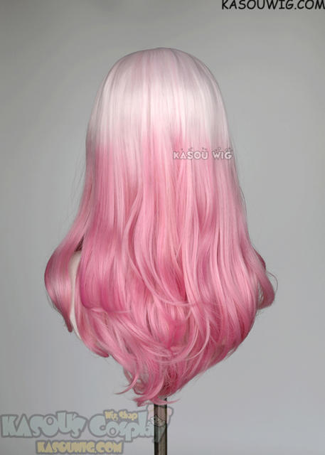 Fire Force/ Enen no Shouboutai Hibana 55cm medium length wavy dyed pink ombre wig