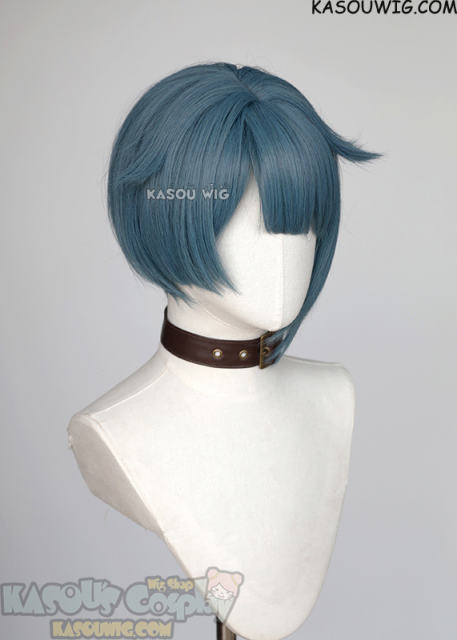 Genshin Impact Xingqiu grayish blue bob wig