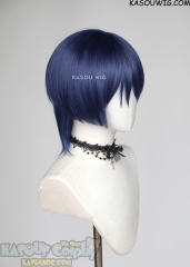 Genshin Impact Scaramouche black blue mixed bob wig