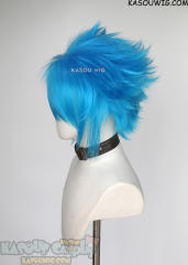 S-5 KA047 31cm/12.2" short blue spiky layered cosplay wig