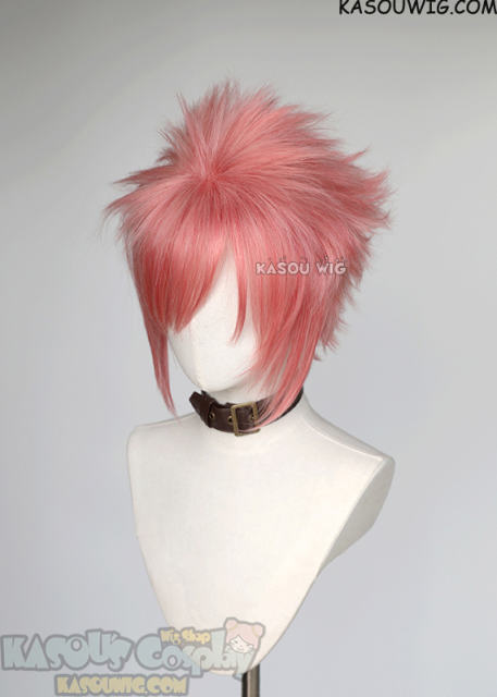 S-5 KA036 31cm/12.2" short rose pink spiky layered cosplay wig