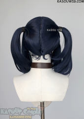 M-2/ SP10 ┇ 50CM / 19.7" dark blue pigtails base wig with long bangs.