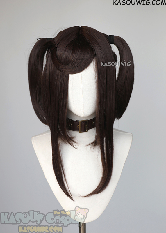 M 2 KA028 Bistre Brown pigtails base wig with long bangs