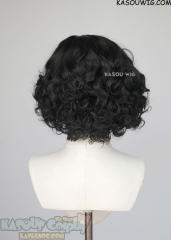Village Lady Dimitrescu black side-parted curly wig