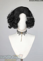 Village Lady Dimitrescu black side-parted curly wig