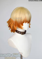 Kimetsu no Yaiba Demon Slayer Zenitsu Agatsuma short yellow orange flippy cosplay wig