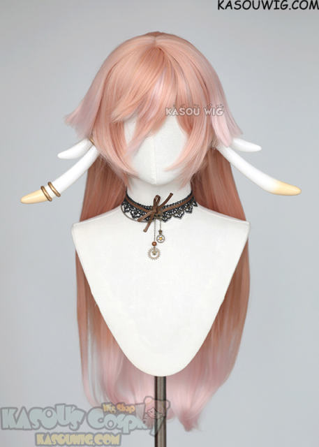 Genshin Impact Yanfei  80cm long straight wig, pink ombre