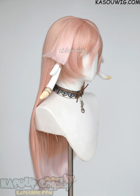 Genshin Impact Yanfei  80cm long straight wig, pink ombre