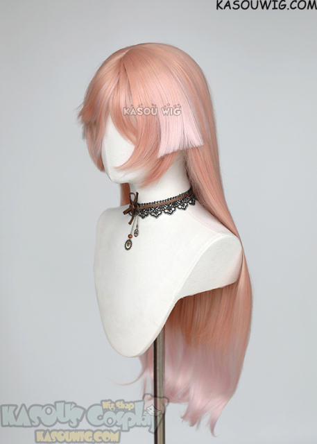 Genshin Impact Yanfei  80cm long straight wig, pink ombre