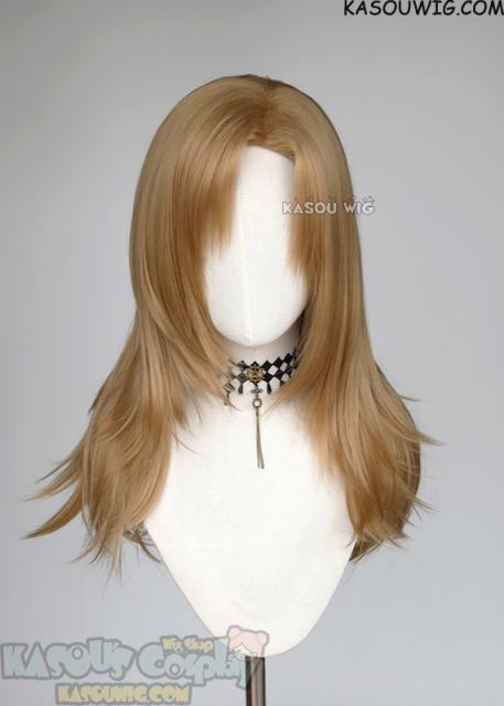 Shaman King Anna Kyoyama thick side parted layered wig. 55cxm